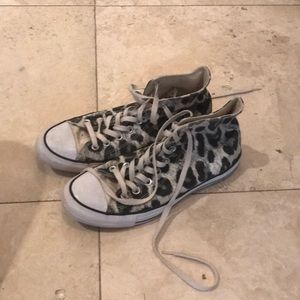 Black and White Cheetah Print Pair of Converse